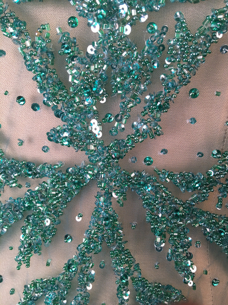 #30494EC Sequin Serenity: Hand-Beaded Coupon Infused with Glamorous Sequins and Beads