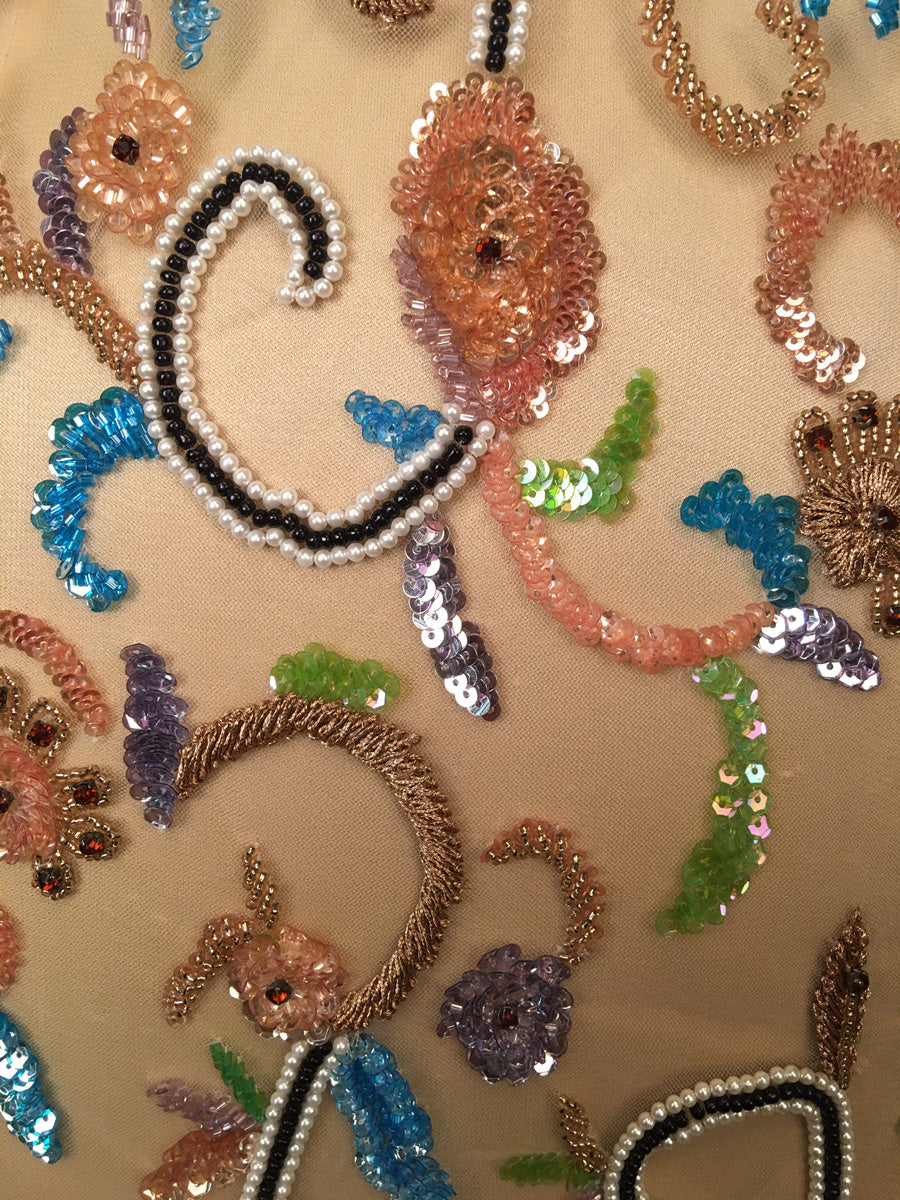 #40356EC Sequin Dreams: Whimsical Hand-Beaded Coupon with Dreamy Sequins and Shimmering Beads