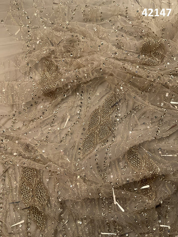 #42147 Glimmering Galaxy: Hand-Beaded Fabric Drenched in Lustrous Beads and Sequins