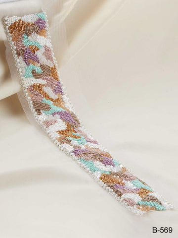 #B0569 Gorgeous Glam: Hand-Beaded Trim featuring Beads and Dazzling Sequins
