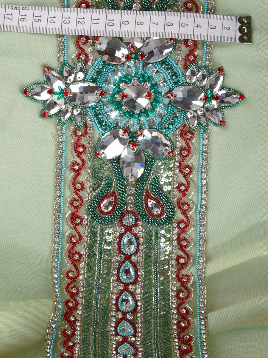 #B0591 Dazzling Whispers: Handcrafted Beaded Belt featuring Beads and Muted Sequins
