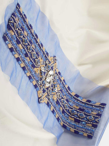 #B0592 Exquisite Enchantment: Hand-Beaded Belt with Beads and Captivating Sequins