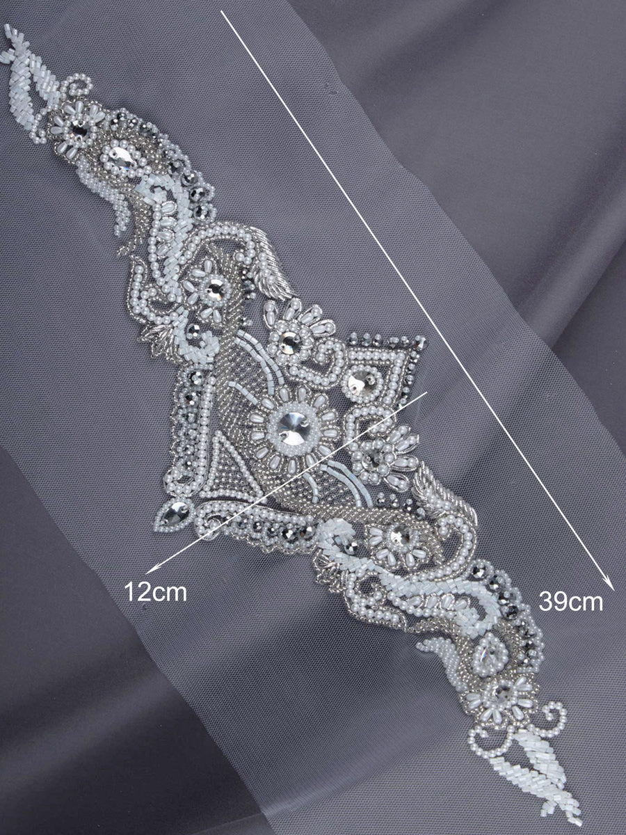 #B0668 Opulent Opulence: Hand-Beaded Belt featuring Beads and Ornate Sequins