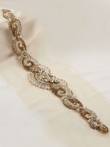 #B0740 Glamorous Waist: Beaded and Sequined Hand-Beaded Belt