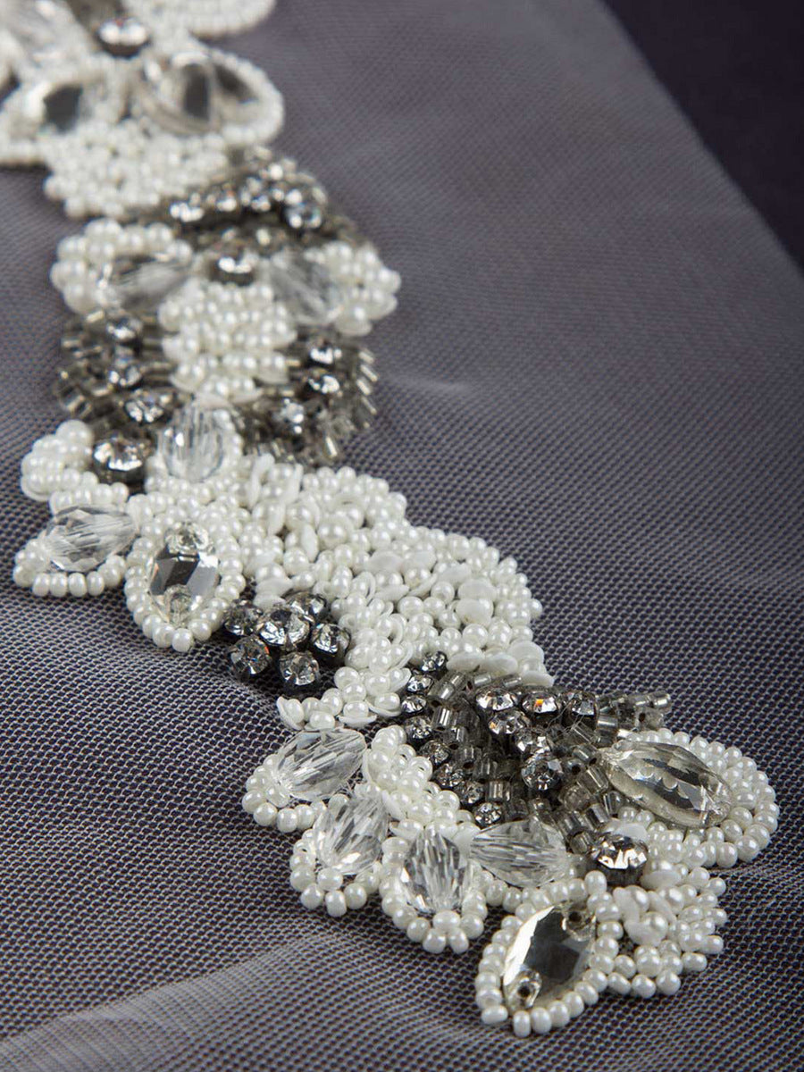 #B0759 Glamour in Motion: Beaded and Sequined Hand-Beaded Trim