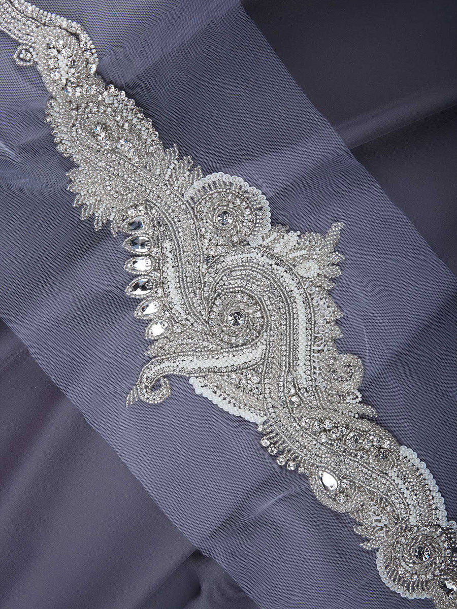 #B0827 Mesmerizing Details: Handcrafted Beaded Belt featuring Beads and Sparkling Sequins