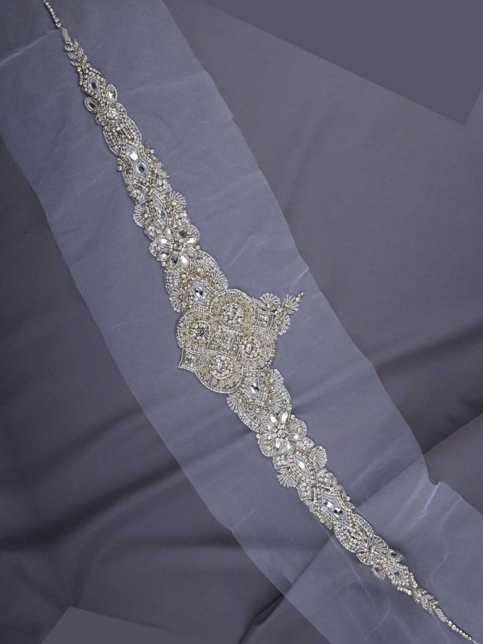 #B0833 Gorgeous Glamour: Hand-Beaded Belt featuring Beads and Glittering Sequins