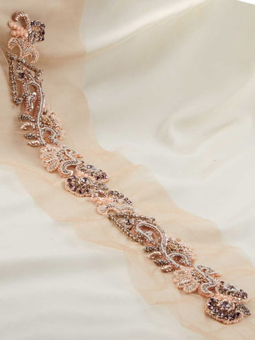 #B0815 Chic Embellishments: Hand-Beaded Belt featuring Beads and Radiant Sequins