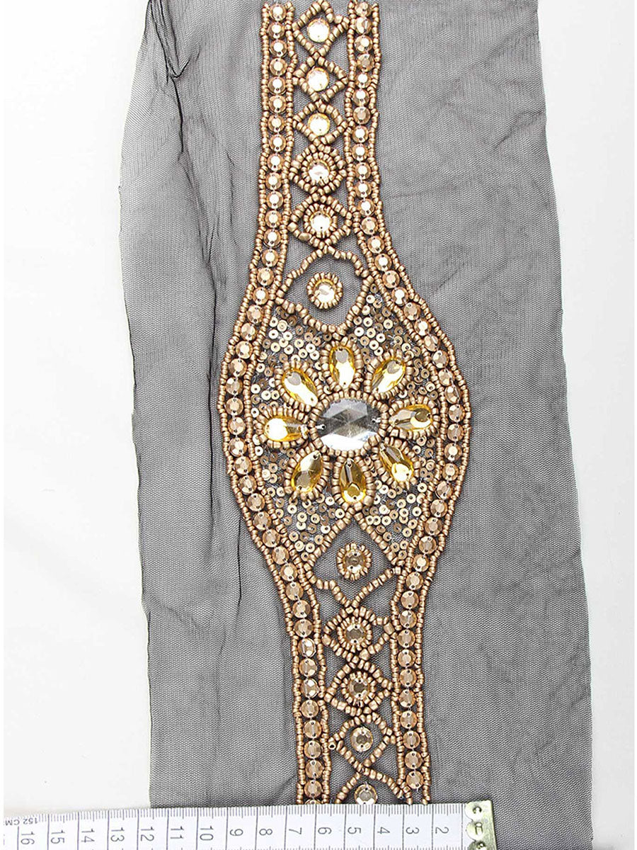 #B0886 Fashionably Festive: Hand-Beaded Belt with Beads and Shimmering Sequins