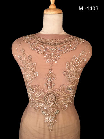 #M1406 Royal Splendor: Hand Beaded Bustier with Regal Beads and Majestic Sequins
