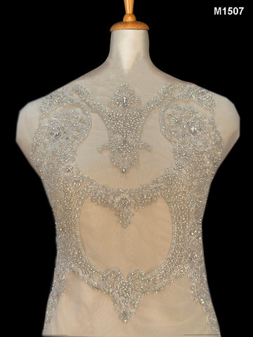 #M1507 Radiant Fusion Hand Beaded Bustier: A Modern Masterpiece of Beads, Sequins, and Rhinestones