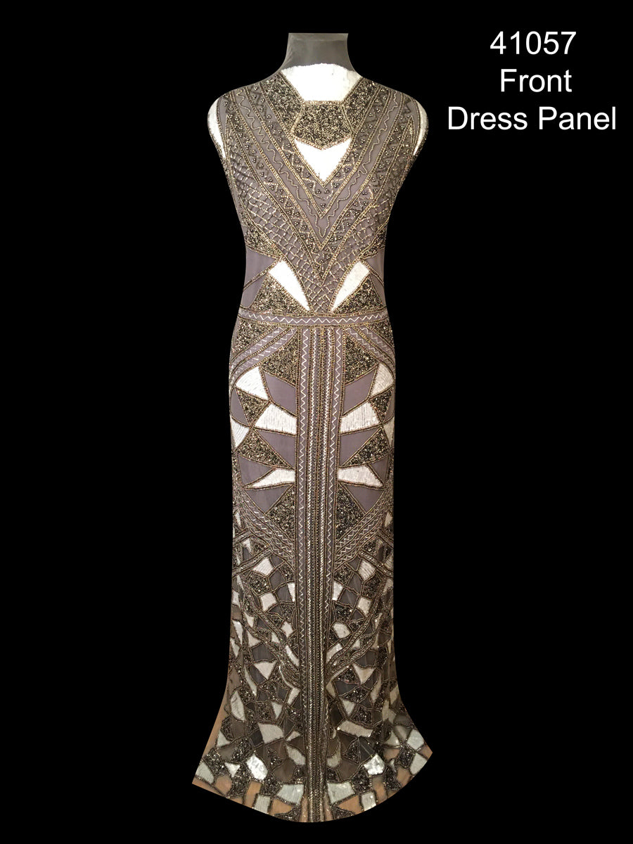 #41057 Glamorous Goddess: Handcrafted Dress Panel with Luxe Beads and Shimmering Sequins, Exuding Elegance and Power