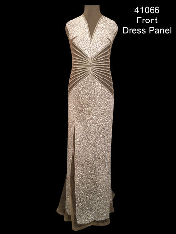 #41066 Mesmerizing Mosaic: Hand-Beaded Dress Panel with a Dazzling Array of Beads and Sequins, Creating a Work of Art