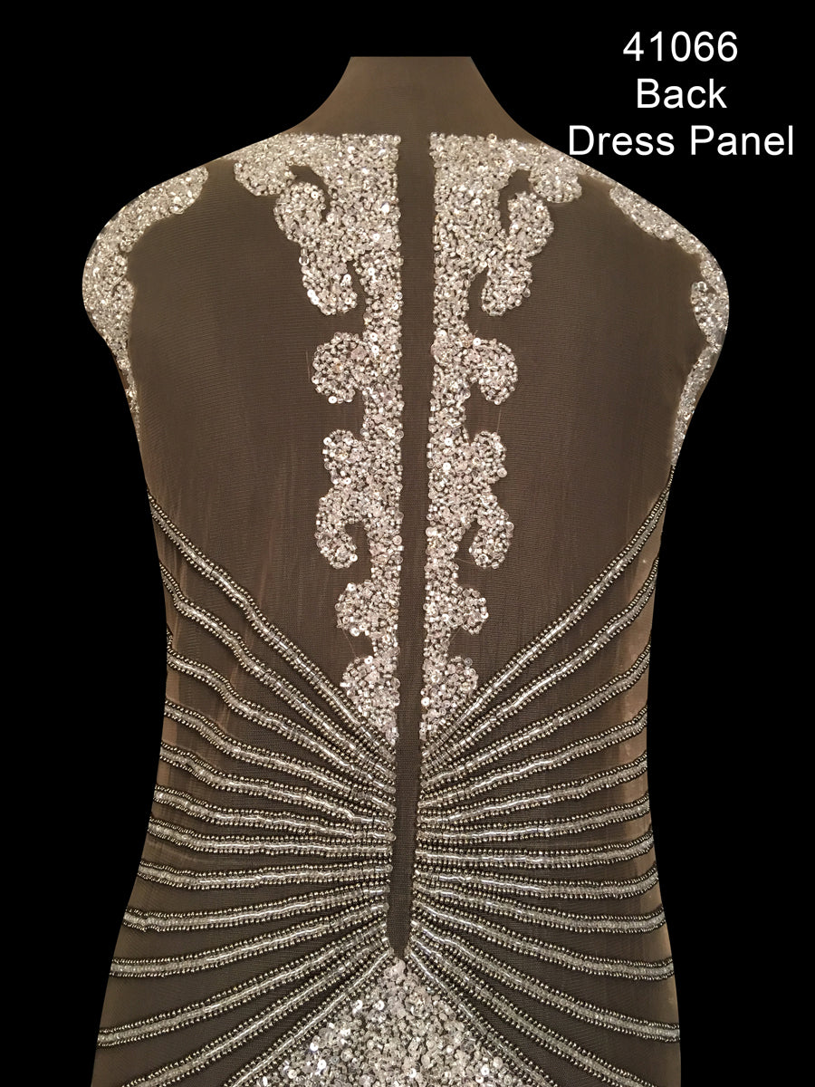 #41066 Mesmerizing Mosaic: Hand-Beaded Dress Panel with a Dazzling Array of Beads and Sequins, Creating a Work of Art