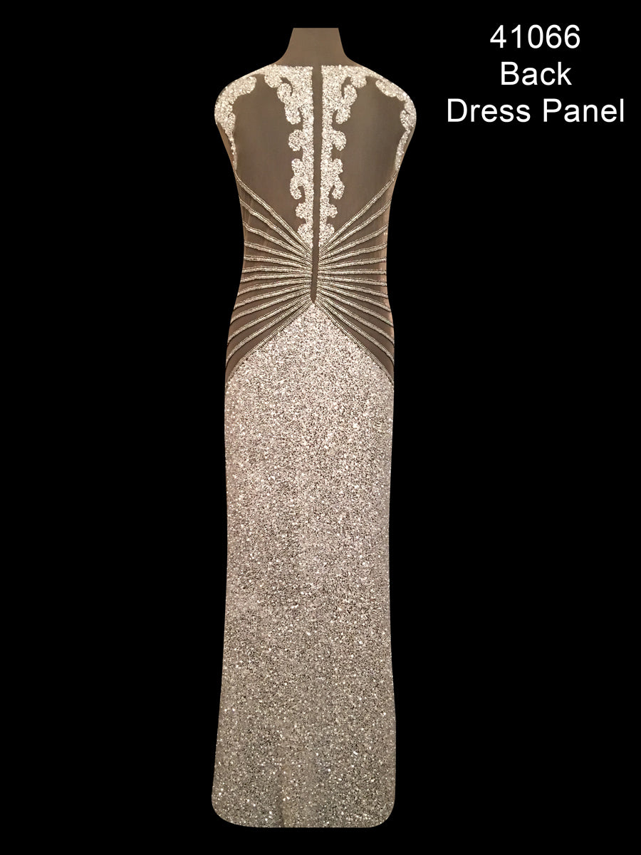 #41066 Mesmerizing Mosaic: Hand-Beaded Dress Panel with a Dazzling Array of Beads and Sequins, Creating a Work of Art