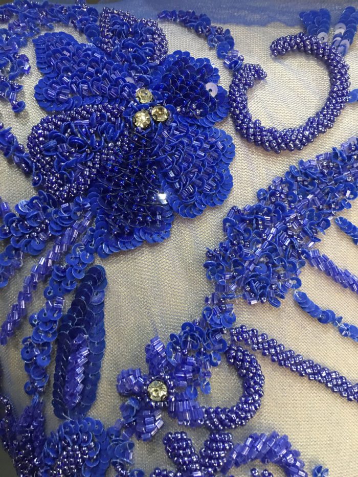 #41115  Royal Rhapsody: Hand-Beaded Fabric Fit for Royalty with Regal Beads and Sequins