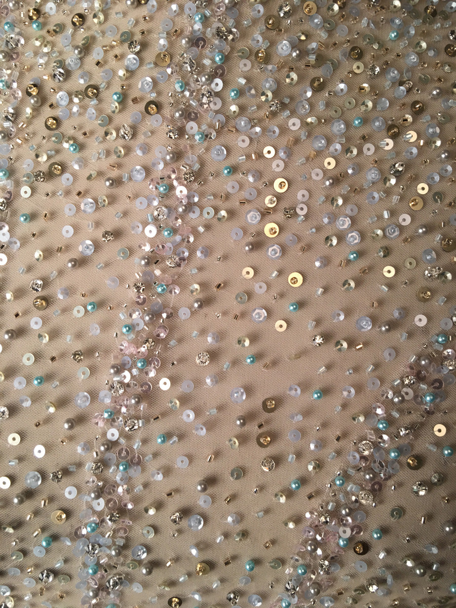 #41306 Enchanted Euphoria: Hand-Beaded Fabric Infusing a Sense of Euphoria with Dazzling Beads and Sequins