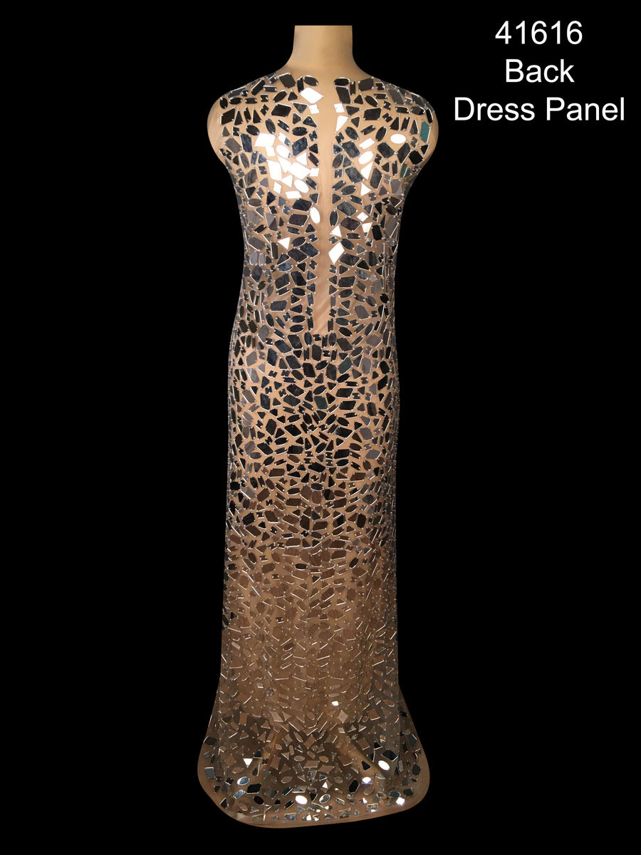 #41616 Whispering Whimsy: Hand-Beaded Dress Panel with Whisper-Soft Beads and Glistening Sequins