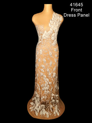 #41645 Sequin Starburst: Hand-Beaded Dress Panel with Bursting Sequin Patterns and Glistening Beadwork