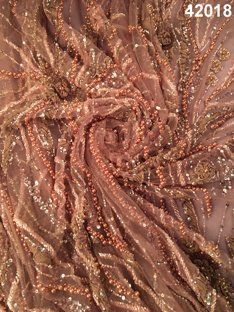 #42018 Royal Rhapsody: Hand-Beaded Fabric Fit for Royalty with Regal Beads and Sequins