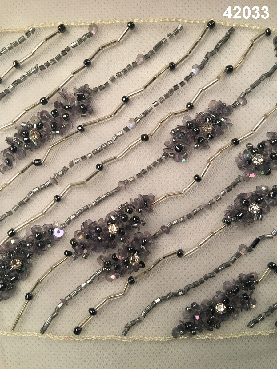 #42033 Captivating Cosmos: Hand-Beaded Fabric Taking You on a Journey through Celestial Beads and Sequins