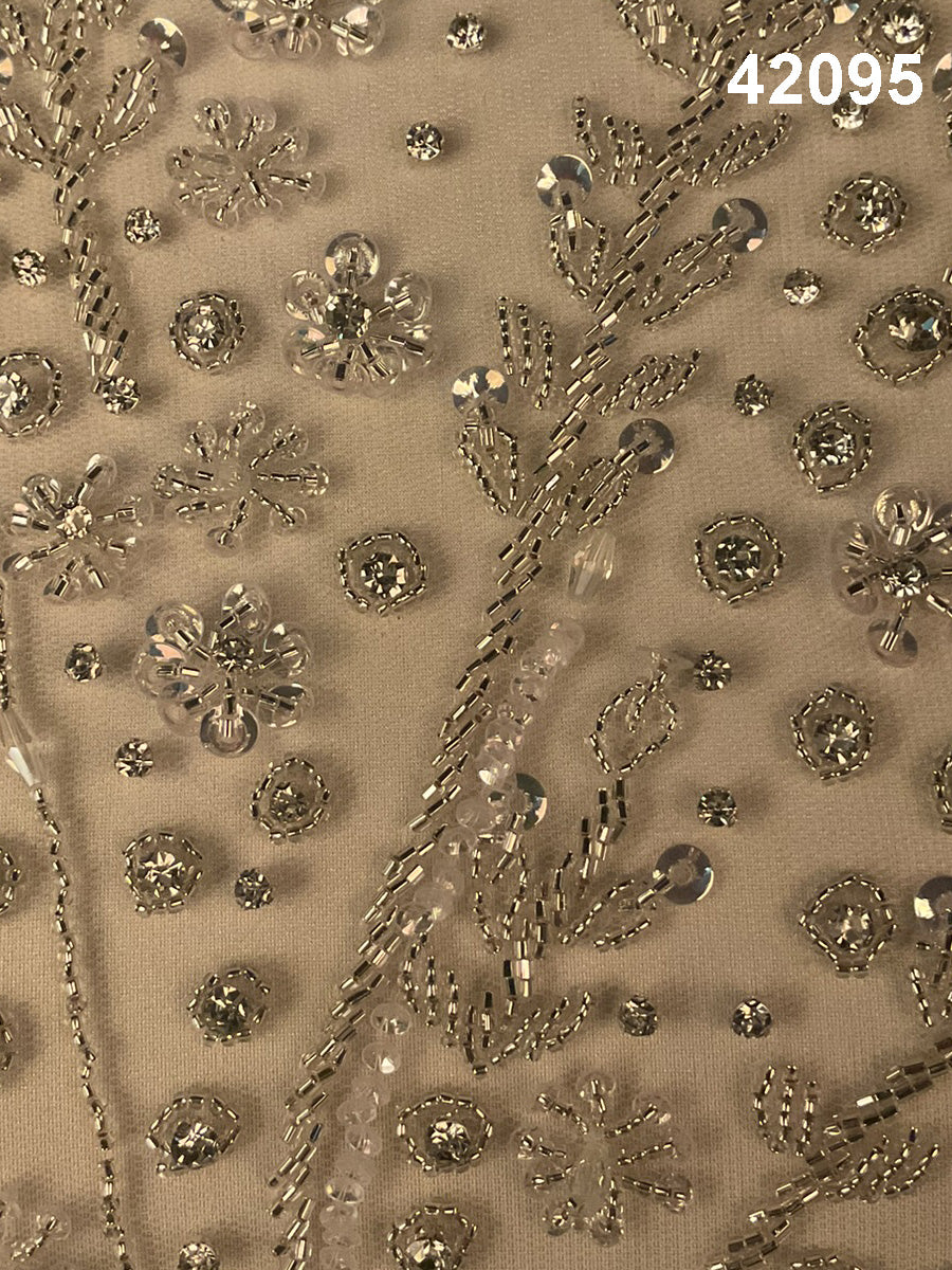 #42095  Enchanted Oasis: Hand-Beaded Fabric Creating an Oasis of Beads and Sequins
