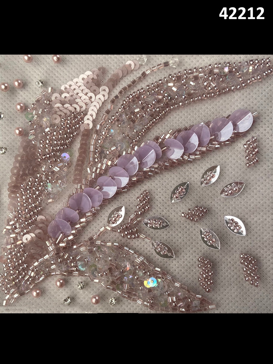 #42212 Glimmering Galaxy: Hand-Beaded Fabric Drenched in Lustrous Beads and Sequins