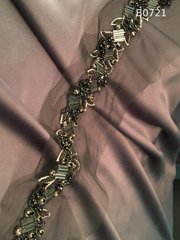 #B0721 Gorgeous Glam: Hand-Beaded Trim featuring Beads and Dazzling Sequins