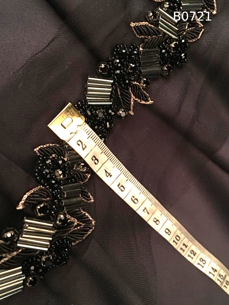 #B0721 Gorgeous Glam: Hand-Beaded Trim featuring Beads and Dazzling Sequins