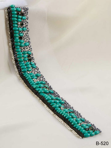 #B0520 Fashionably Festive: Hand-Beaded Trim with Sparkling Beads and Sequins