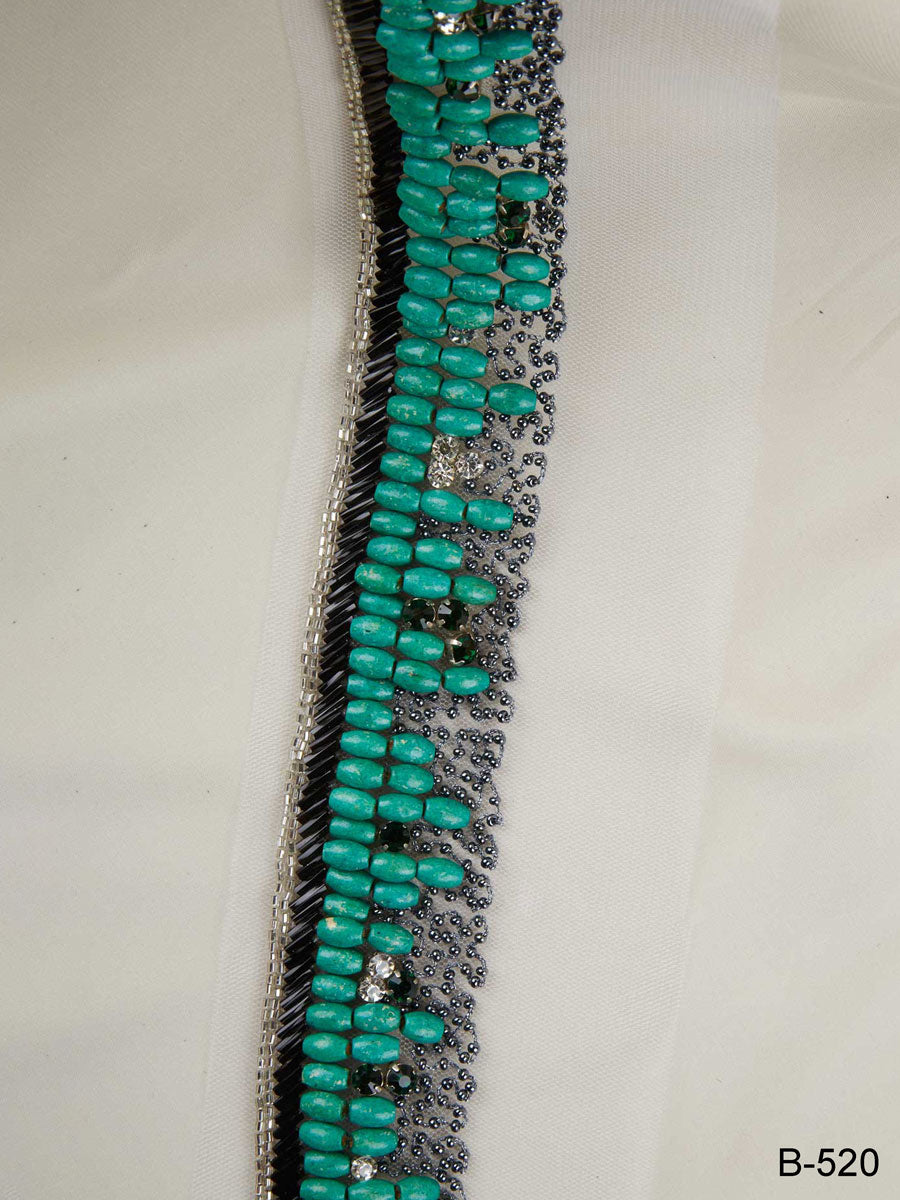 #B0520 Fashionably Festive: Hand-Beaded Trim with Sparkling Beads and Sequins
