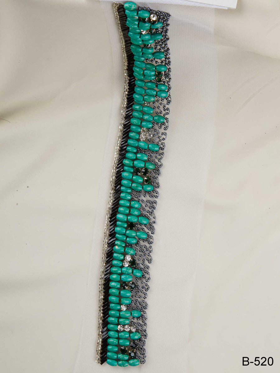 #B0520 Fashionably Festive: Hand-Beaded Trim with Sparkling Beads and Sequins