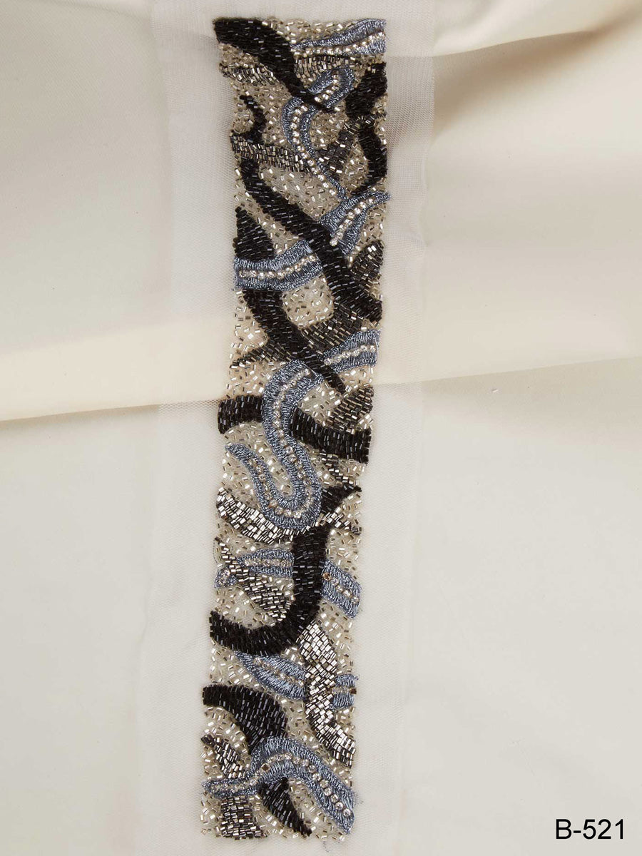 #B0521 Glimmering Glamour: Hand-Beaded Trim featuring Beads and Sequins
