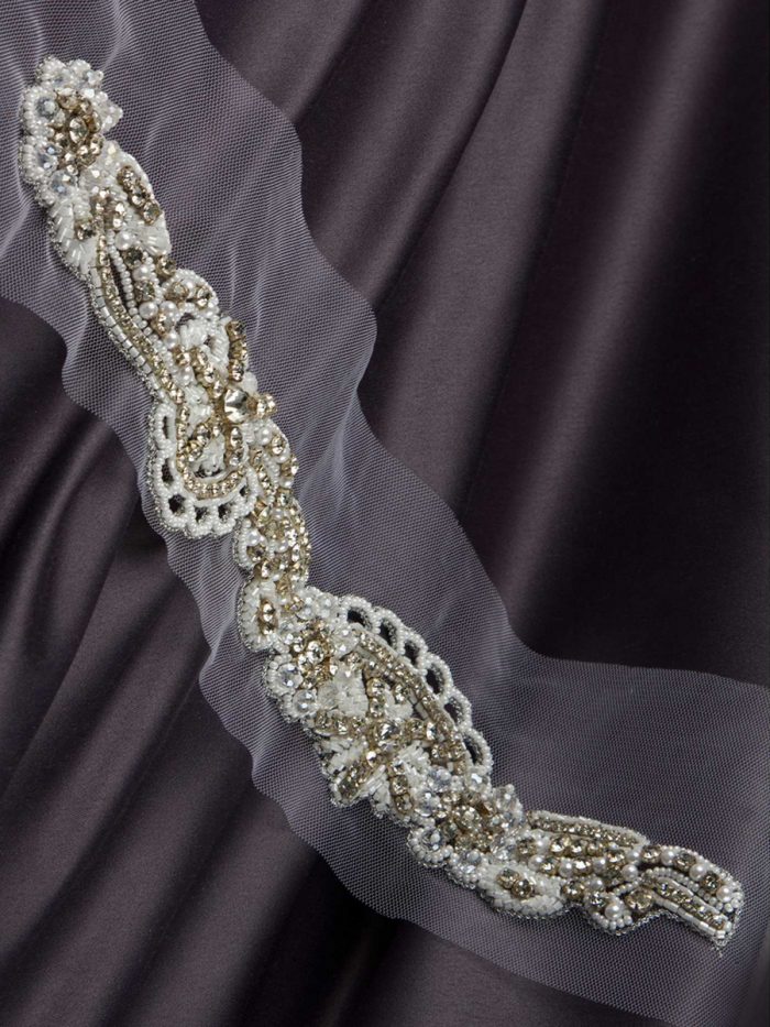 #B0545 Sophisticated Spark: Hand-Beaded Trim featuring Beads and Dainty Sequins