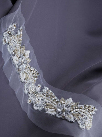 #B0549 Exquisite Embellishments: Handcrafted Beaded Trim with Intricate Beads and Sequins