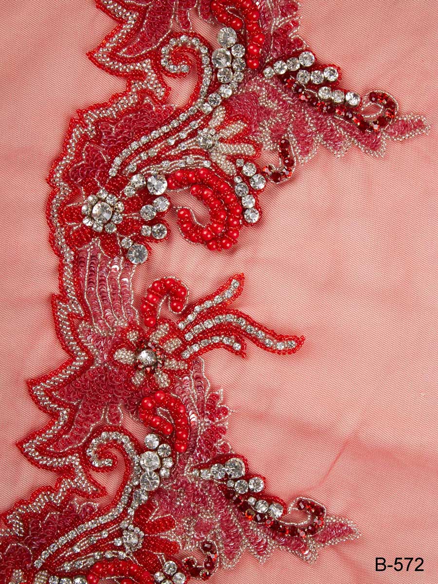 #B0572 Radiant Embellishments: Hand-Beaded Trim with Beads and Glittering Sequins