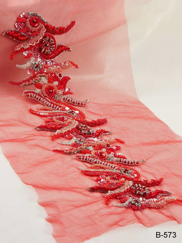 #B0573 Fashionably Festive: Hand-Beaded Trim with Sparkling Beads and Sequins