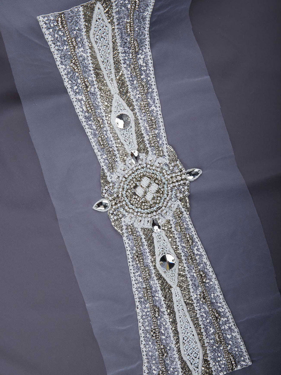 #B0589 Timeless Glamour: Handcrafted Beaded Belt featuring Beads and Dazzling Sequins