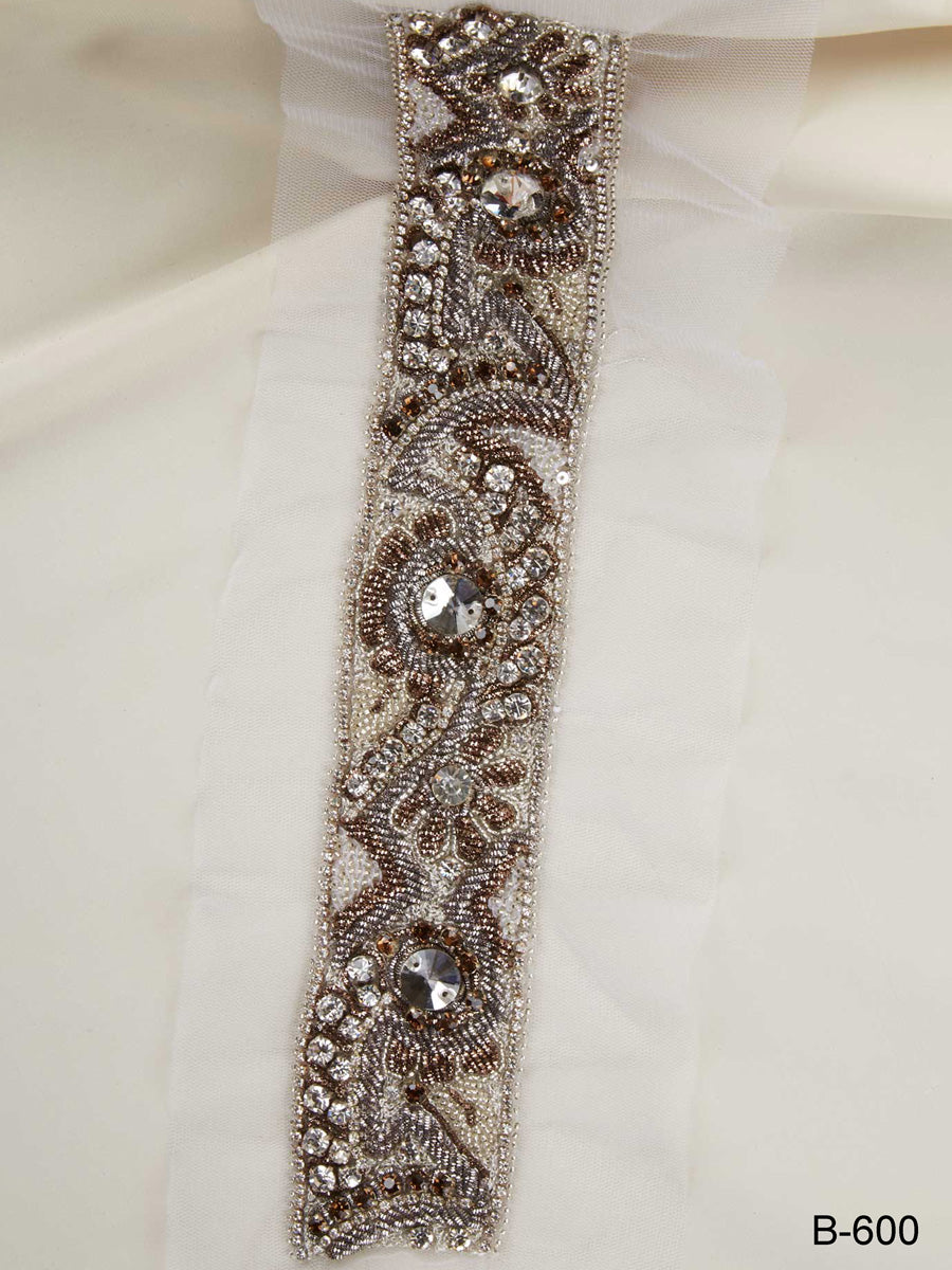#B0600 Dazzling Details: Handcrafted Beaded Trim with Sequins