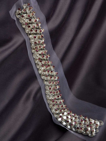 #B0619 Timeless Splendor: Handcrafted Beaded Trim with Intricate Beads and Sequins