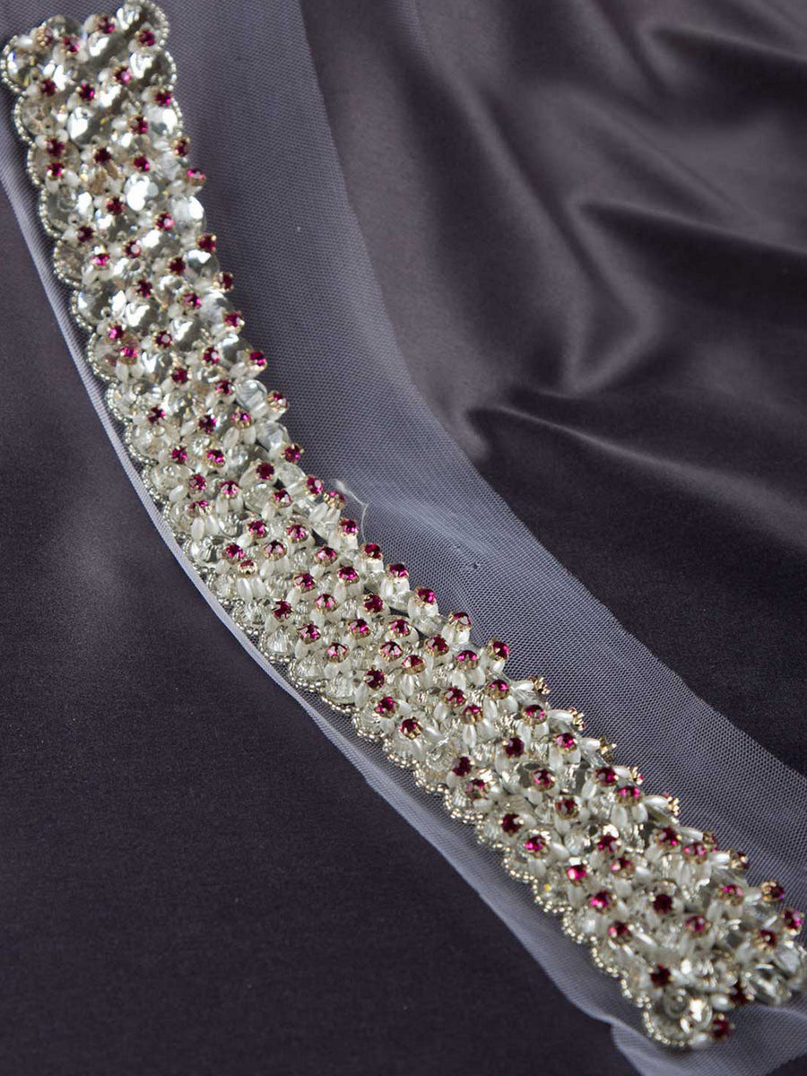 #B0619 Timeless Splendor: Handcrafted Beaded Trim with Intricate Beads and Sequins