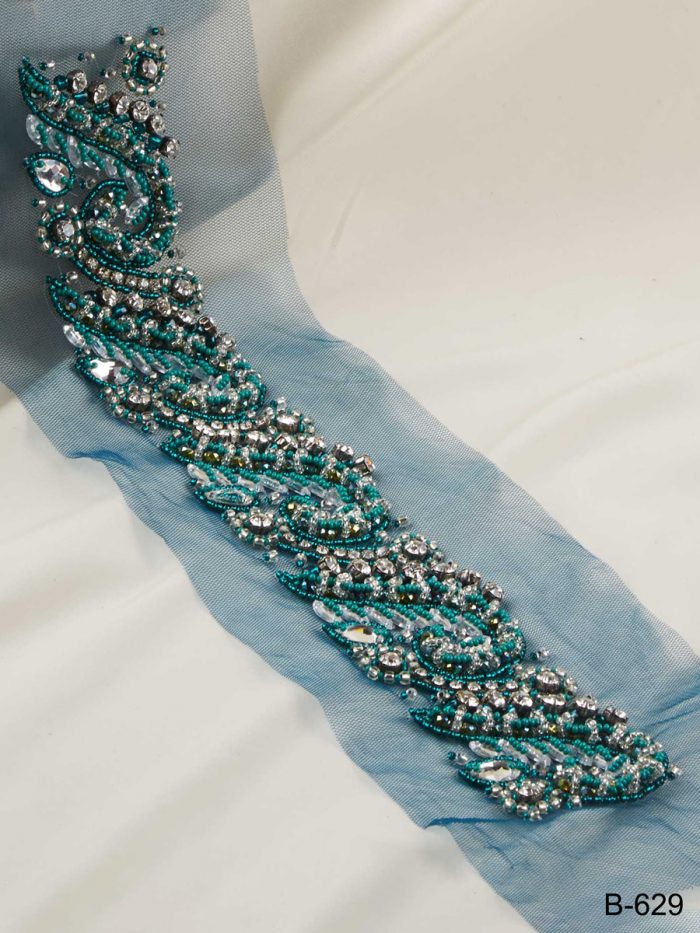 #B0629 A Touch of Magic: Handcrafted Beaded Trim with Intricate Beads and Sequins