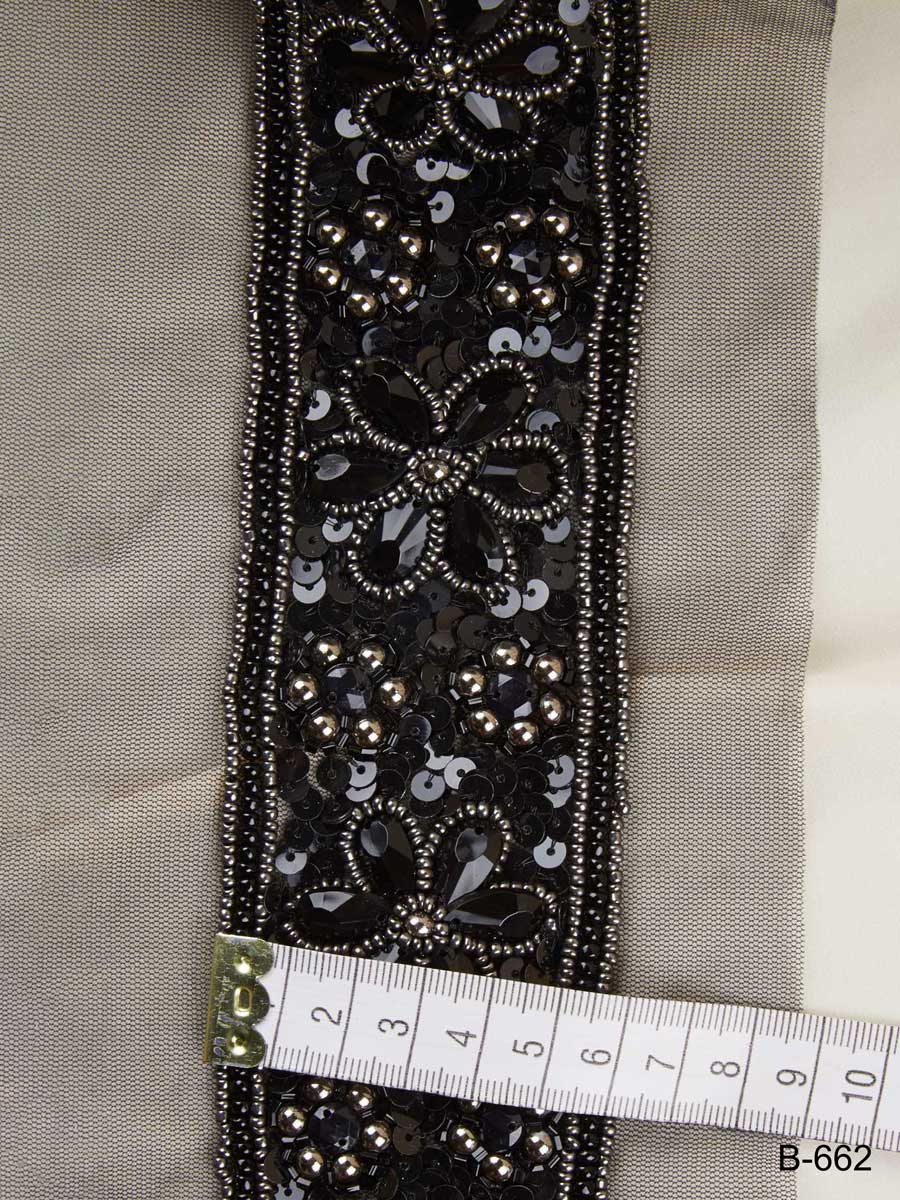 #B0662 Fashionably Festive: Hand-Beaded Trim with Sparkling Beads and Sequins