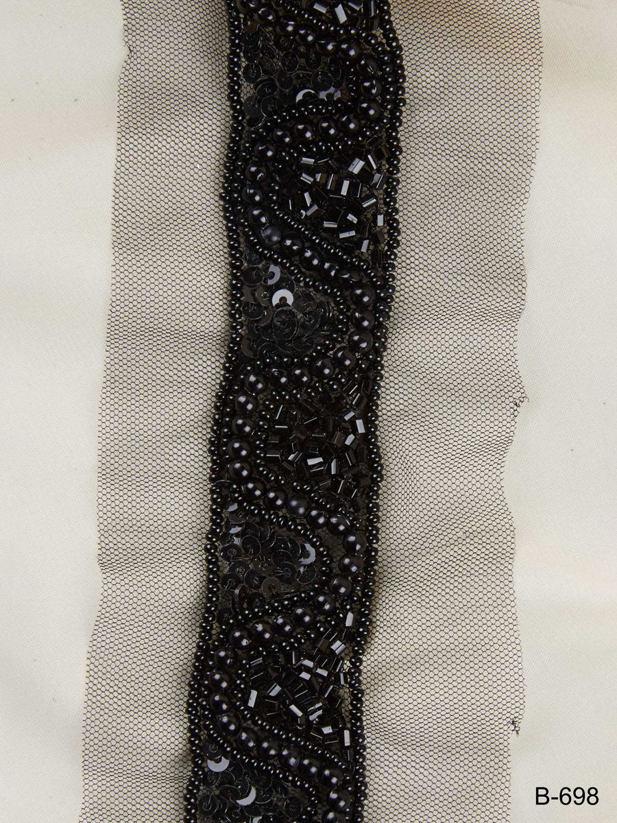 #B0698 Vibrant Glamour: Hand-Beaded Trim featuring Beads and Vibrant Sequins