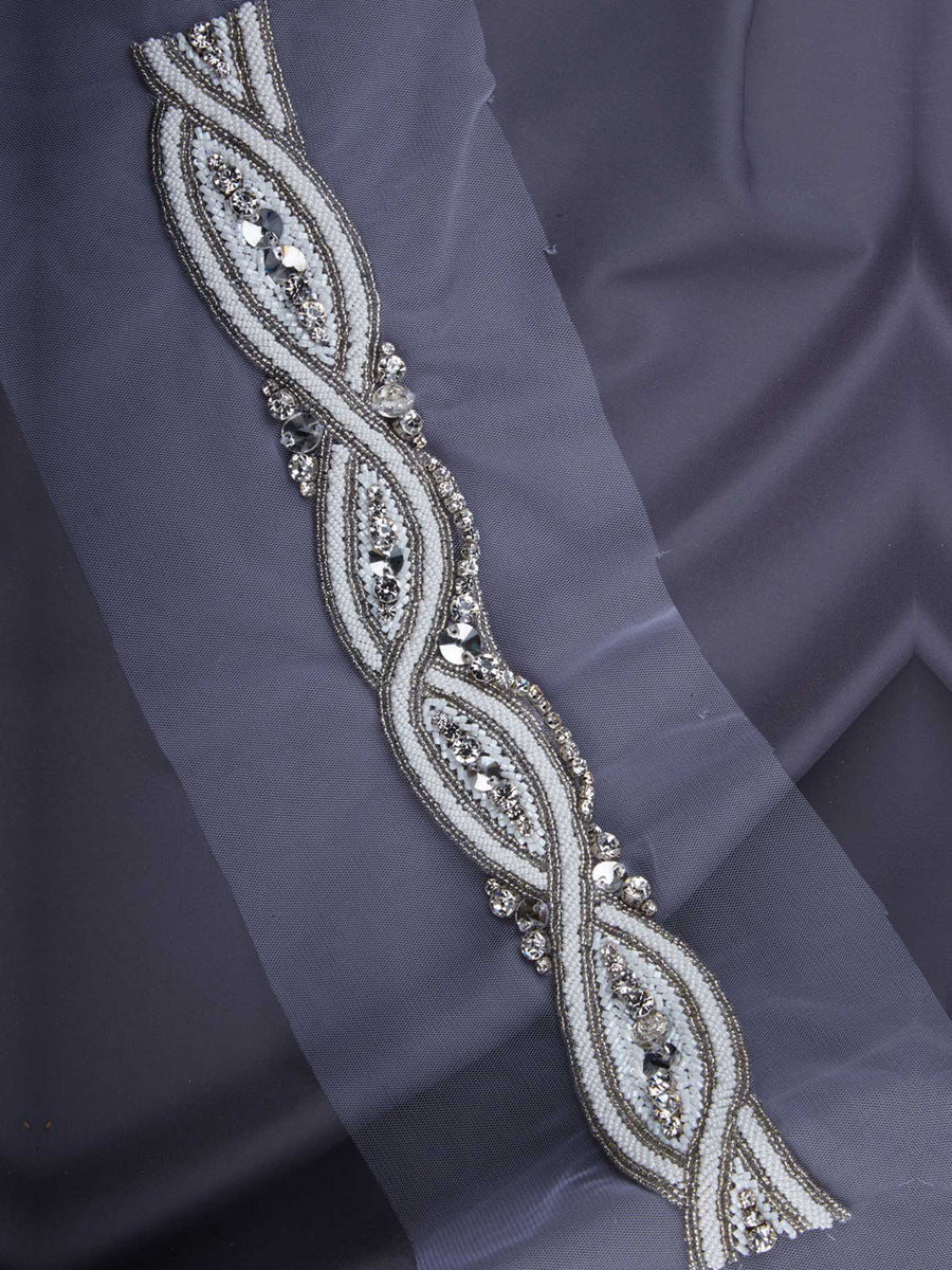 #B0729 Radiant Embellishments: Hand-Beaded Trim with Beads and Glittering Sequins