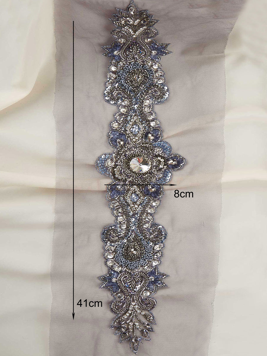 #B0770 Whimsical Sparkle: Handcrafted Beaded Belt with Intricate Sequins
