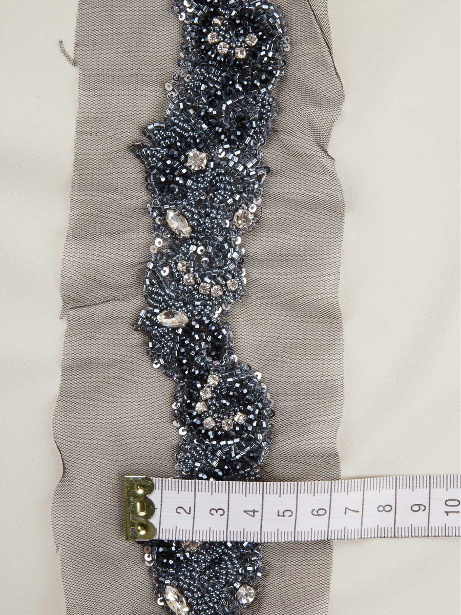 #B0781 Vibrant Glamour: Hand-Beaded Trim featuring Beads and Vibrant Sequins