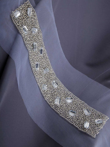 #B0826 Shimmering Delight: Hand-Beaded Trim with Intricate Beads and Sequins