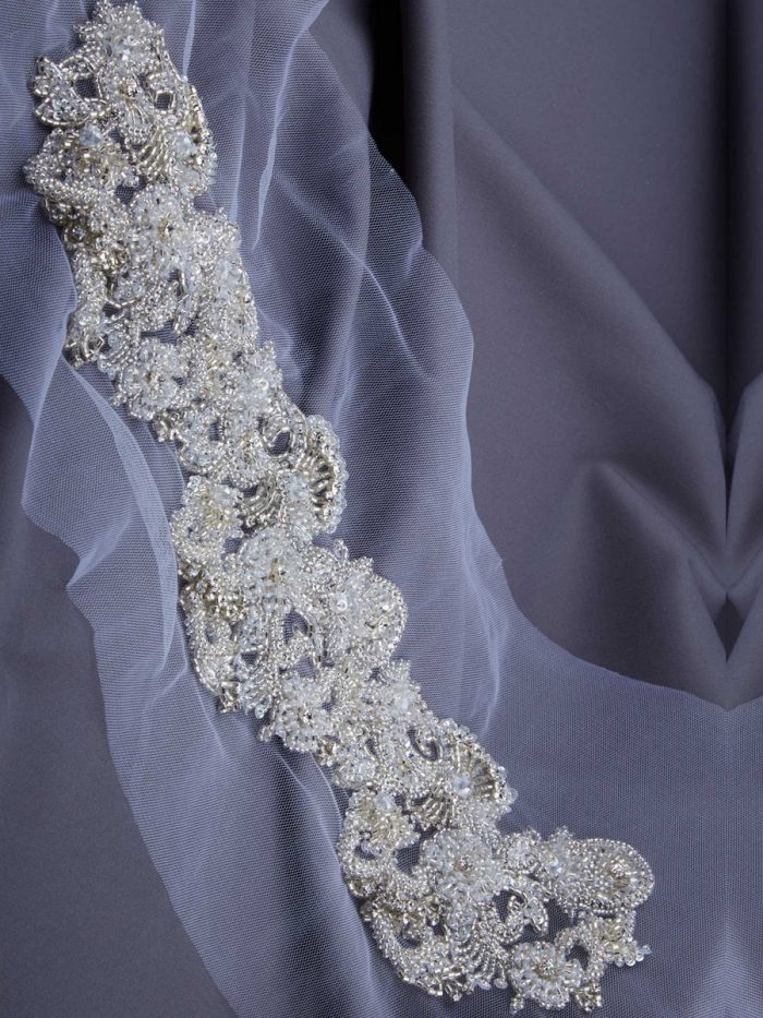 #B0836 Vintage Allure: Handcrafted Beaded Trim with Intricate Beads and Sequins
