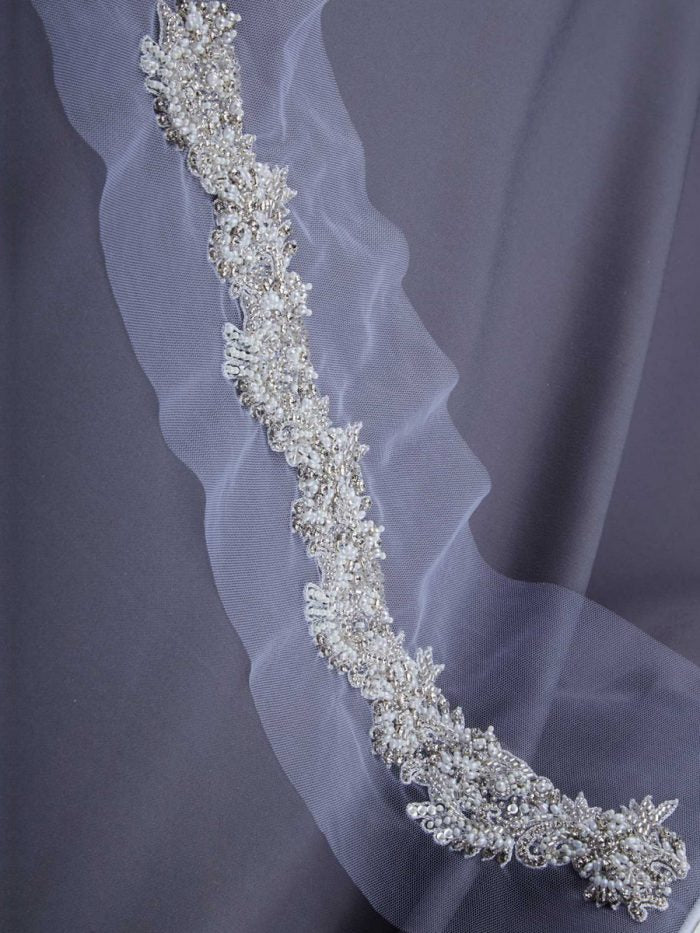 #B0842 Timeless Splendor: Handcrafted Beaded Trim with Intricate Beads and Sequins
